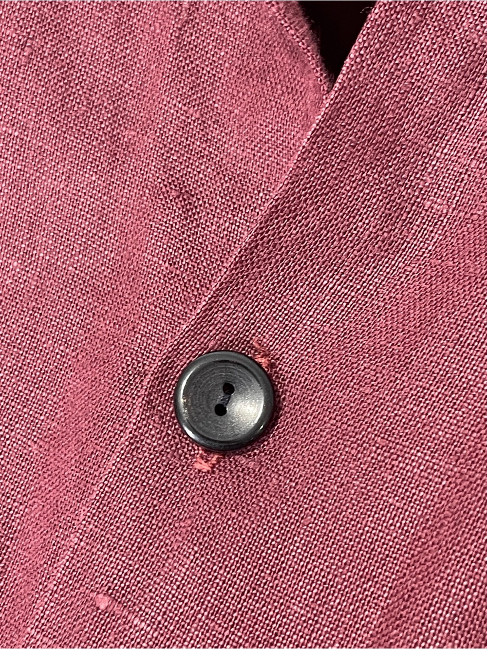 Flax Burgundy Maroon Button Front Top 100% Linen Oversized Medium Lagenlook Art - Picture 5 of 6